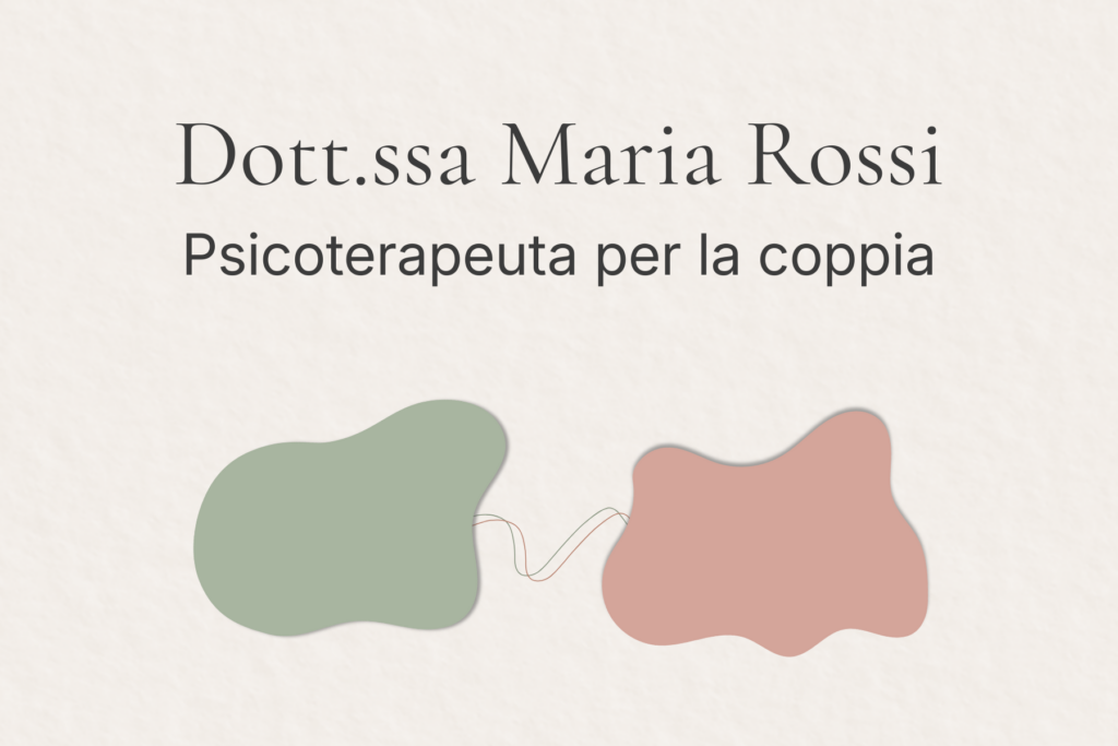 Esempio di fronte di biglietto da visita orizzontale per una psicoterapeuta della coppia